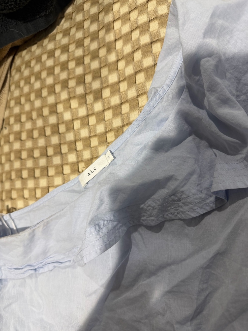 ALC Light Blue One-Shoulder Ruffle Blouse - Picture 2 of 3